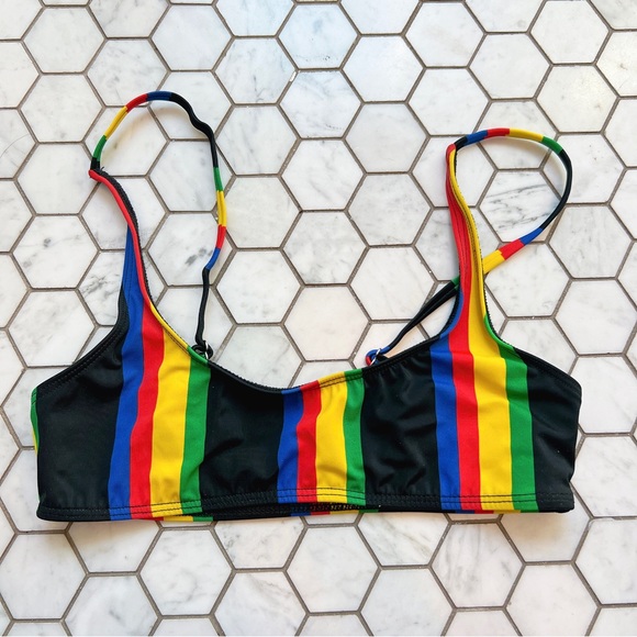 RIS-K Island Stripes Allure Bikini Top S + Horizon Bikini Bottom XS Swimwear - Picture 3 of 10